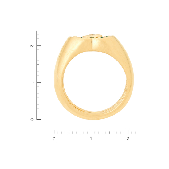Кольцо из желтого золота 750 пробы c 6 изумрудами и 1 бриллиантом, Л18111701 за 132400