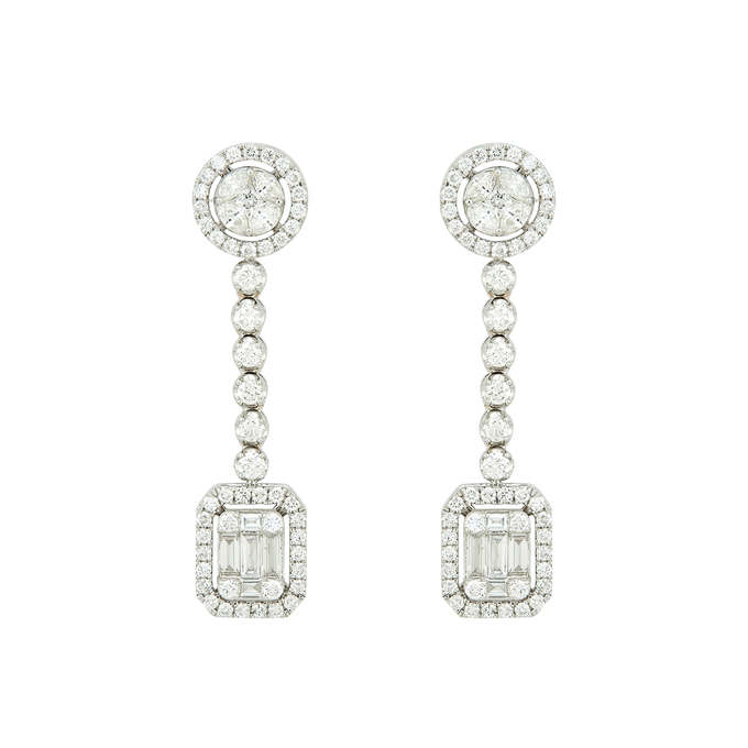 Серьги из золота 750 пробы с бриллиантами, Ц О007 5183 за 150000