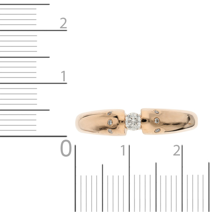 Кольцо из красного золота 585 пробы c 7 бриллиантами