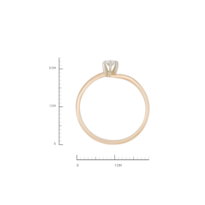 Кольцо из золота 585 пробы c бриллиантом, Л 4107 4032 за 33520