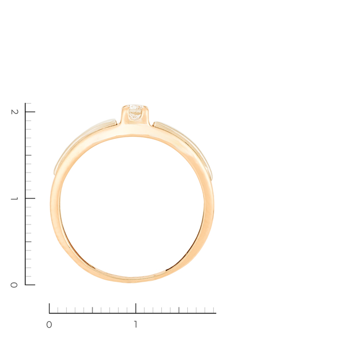 Кольцо из золота 585 пробы c 1 бриллиантом, Л 3706 1050 за 11920