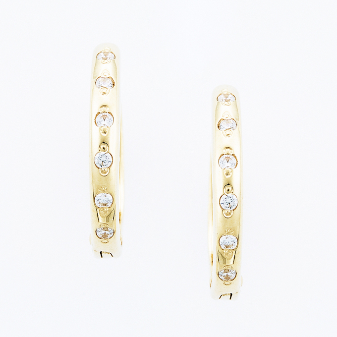 Серьги из золота 585 пробы c фианитами