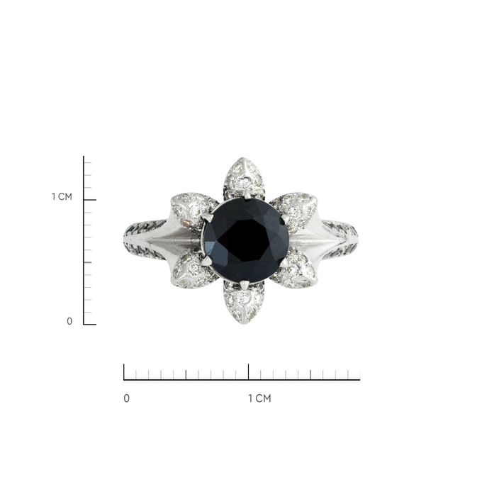 Кольцо из золота 585 пробы с корундом и бриллиантами, Л 7102 0103 за 59300