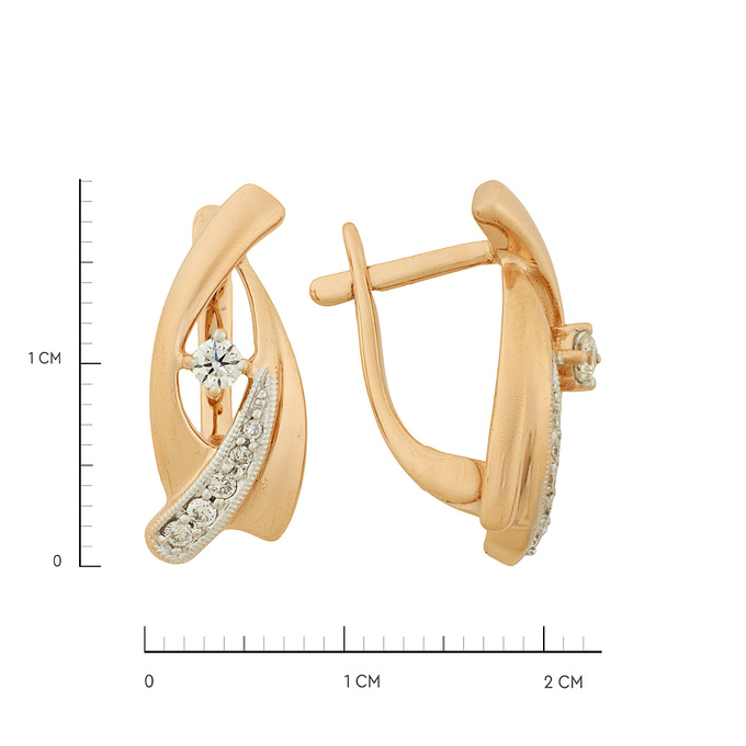 Серьги из золота 585 пробы c бриллиантами, Л 2409 4973 за 55600