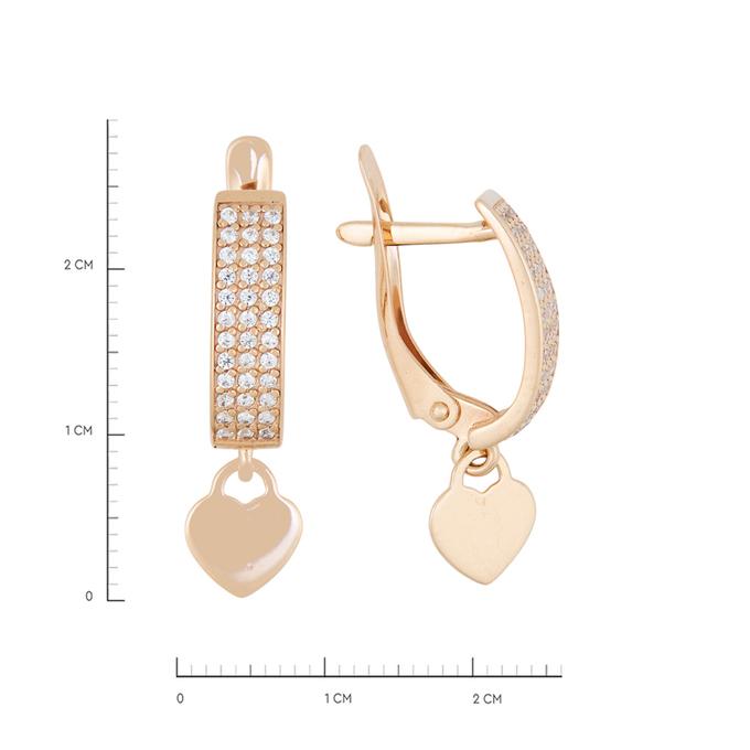 Серьги из золота 585 пробы c фианитами, Л 4807 3457 за 22640
