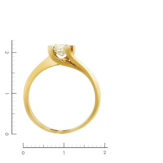 Кольцо из желтого золота 585 пробы c 1 бриллиантом, Л63019909 за 99000