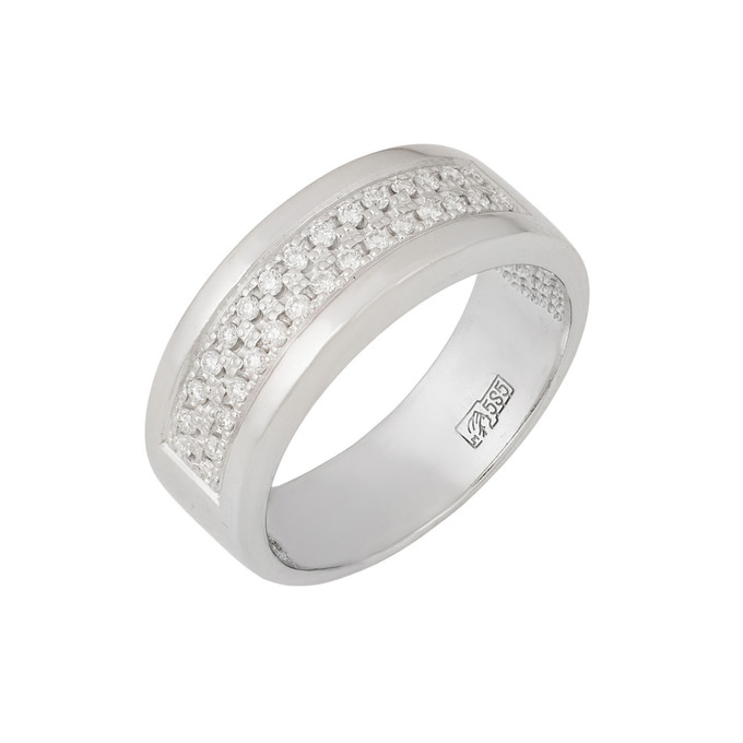 Кольцо золото, 585, 2 к.,4,22 гр. (чистый вес 4,136 гр.) со следами износа; 30 Бриллиант Кр57 4/5 вес 0,12 ct