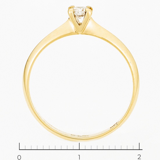 Кольцо из желтого золота 585 пробы c 1 бриллиантом, Л32069347 за 17150