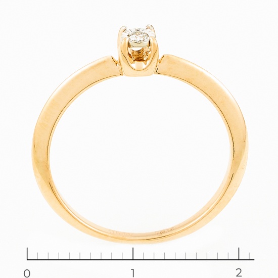 Кольцо из комбинированного золота 585 пробы c 1 бриллиантом, Л43056709 за 5750