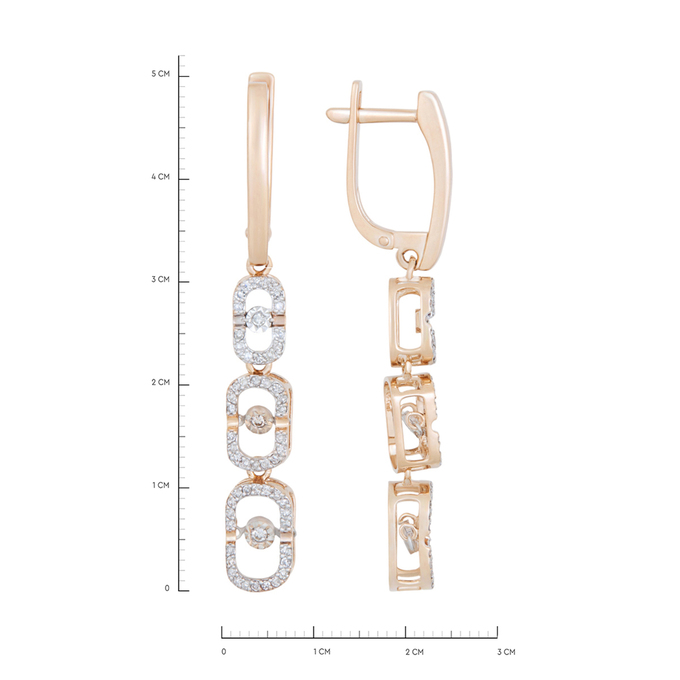 Серьги из золота 585 пробы c бриллиантами, К 0000 5105 за 93400