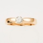 Кольцо из комбинированного золота 585 пробы c 1 бриллиантом Л48055089 фото 2