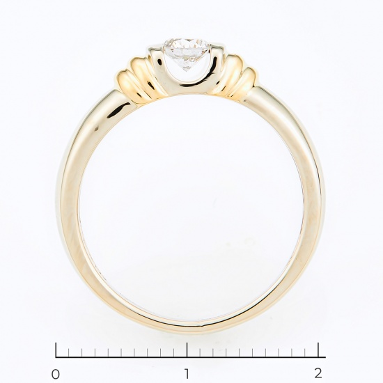 Кольцо из комбинированного золота 750 пробы c 1 бриллиантом, Л58032842 за 61950