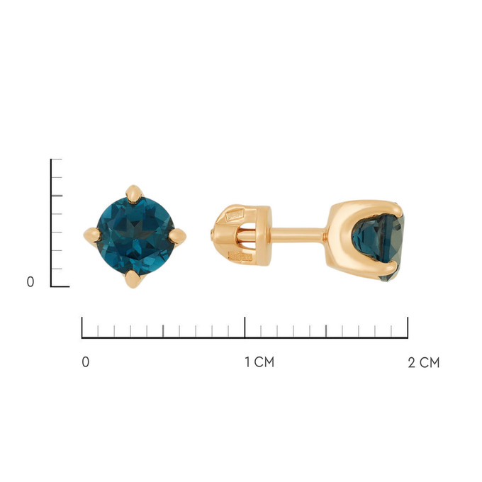 Серьги из золота 585 пробы c топазами Лондон, Л 7302 4354 за 29440