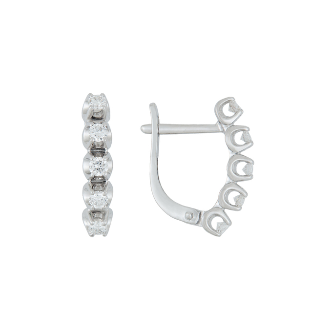 Серьги из золота 585 пробы c 10 бриллиантами