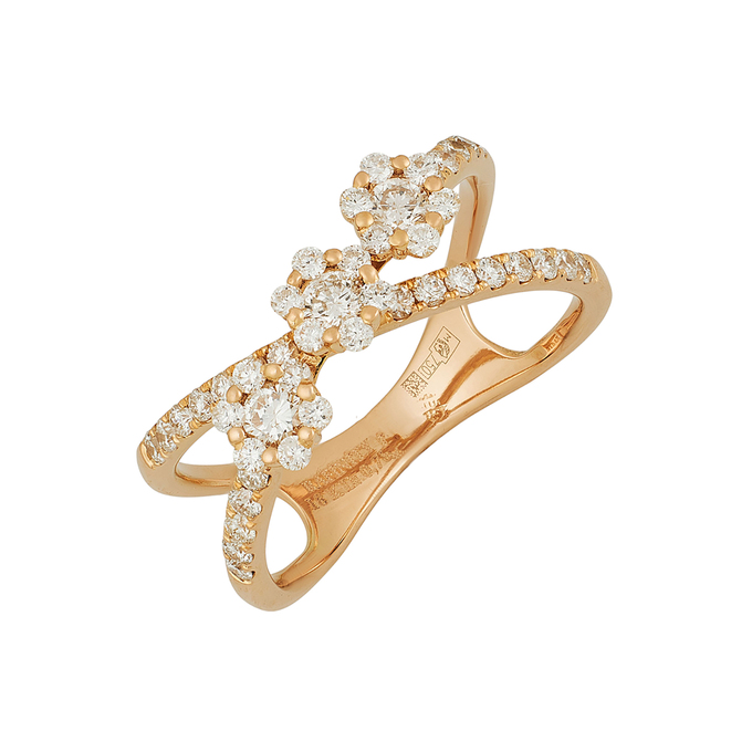 Кольцо из золота 750 пробы c бриллиантами, Л 3307 7825 за 100000