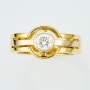 Кольцо из комбинированного золота 585 пробы c 1 бриллиантом Л73005365 фото 2