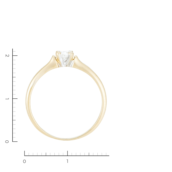 Кольцо из золота 585 пробы c 1 бриллиантом, Л 2810 4447 за 27920