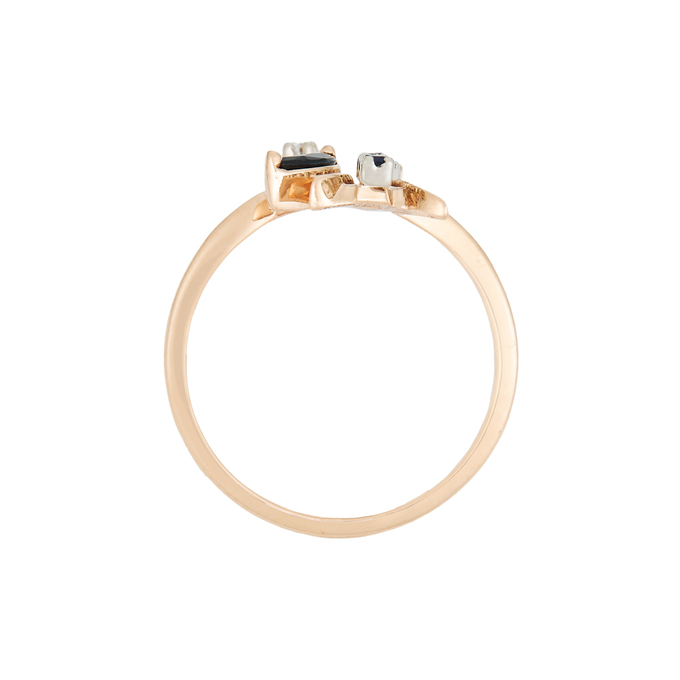 Кольцо из золота 585 пробы c сапфирами и бриллиантами, Л 2010 7542 за 44000