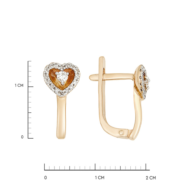 Серьги из золота 585 пробы с бриллиантами, Л 4508 4254 за 31800