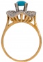 Кольцо из комбинированного золота 585 пробы c фианитами и бирюзами 008019 фото 2