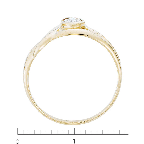 Кольцо из желтого золота 585 пробы c 1 бриллиантом, Л29123421 за 17100
