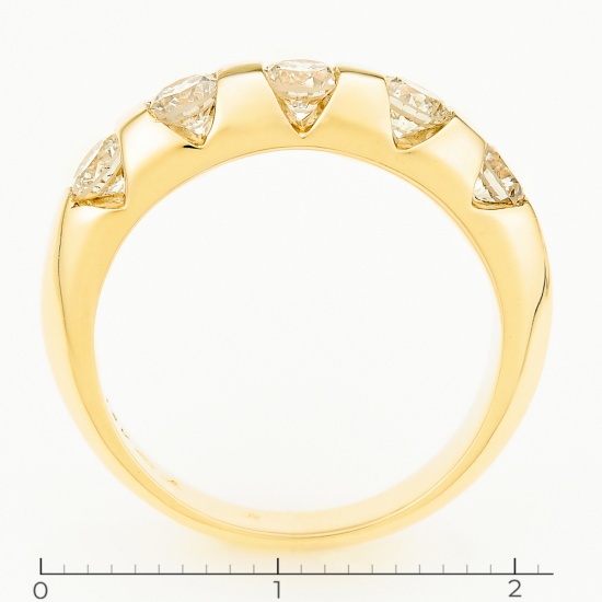 Кольцо из желтого золота 585 пробы c 5 бриллиантами, Л09024124 за 119000