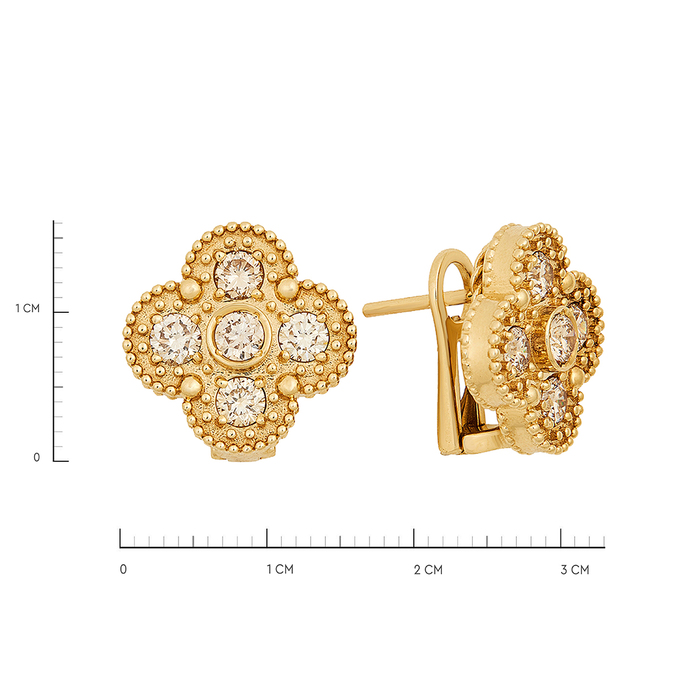 Серьги из золота 585 пробы c бриллиантами, Л 1208 4895 за 150000