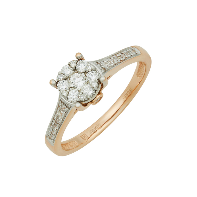 Кольцо из золота 585 пробы c бриллиантами