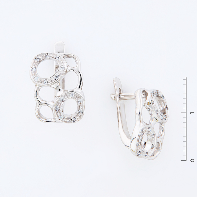 Серьги из золота 585 пробы c фианитами