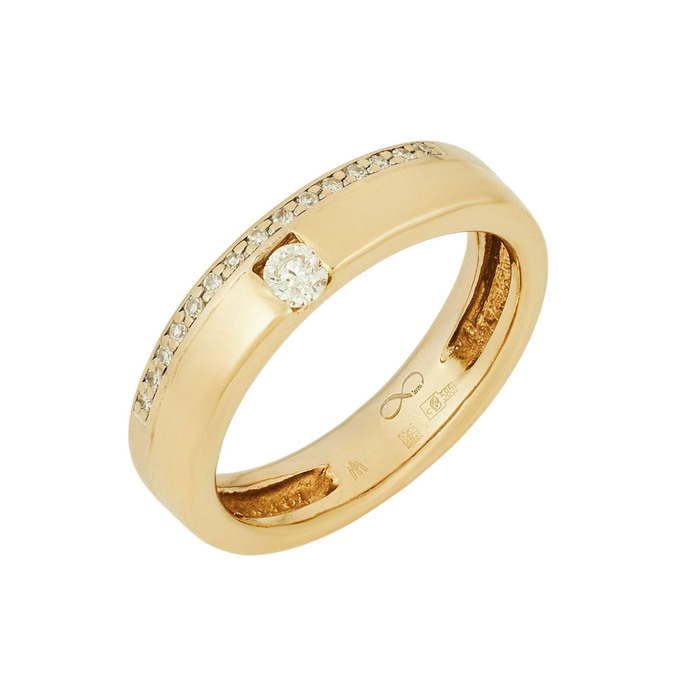 Кольцо из золота 585 пробы c бриллиантами