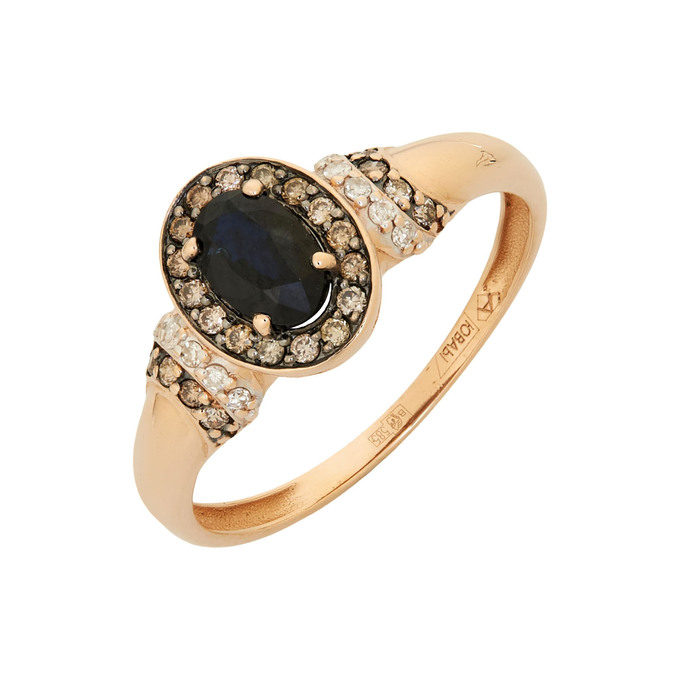 Кольцо из золота 585 пробы c сапфиром и бриллиантами, Л 6102 9567 за 33520