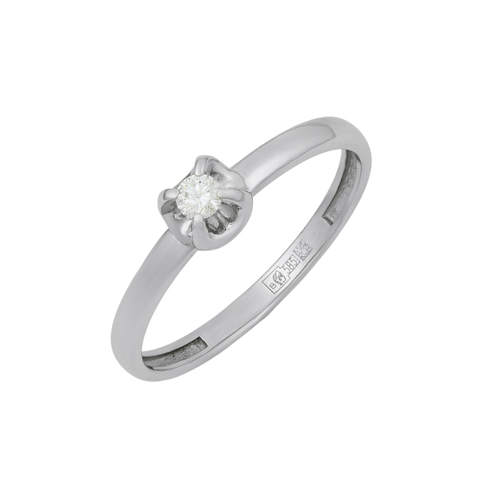 Кольцо из золота 585 пробы c бриллиантом