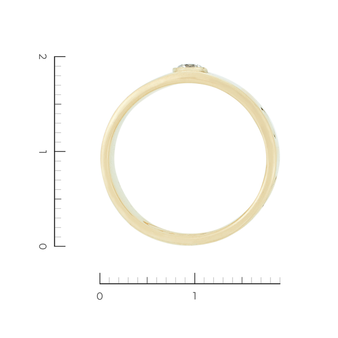 Кольцо из желтого золота 585 пробы c 1 бриллиантом