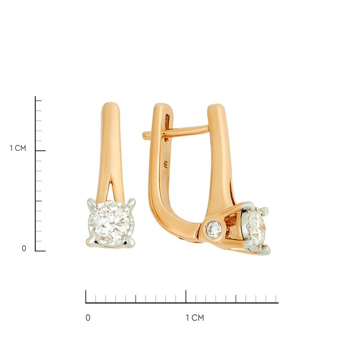 Серьги из золота 585 пробы с бриллиантами, Ц О007 4817 за 73200