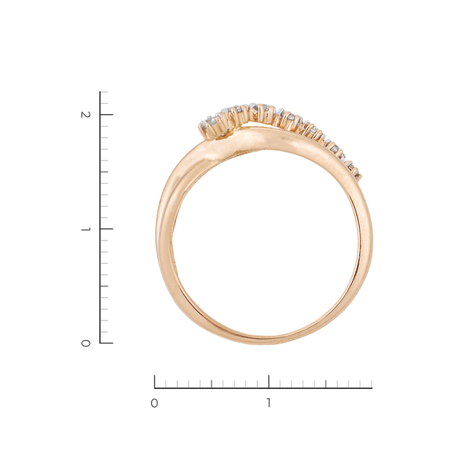 Кольцо из красного золота 585 пробы c 7 бриллиантами, Л 1115 4863 за 16450
