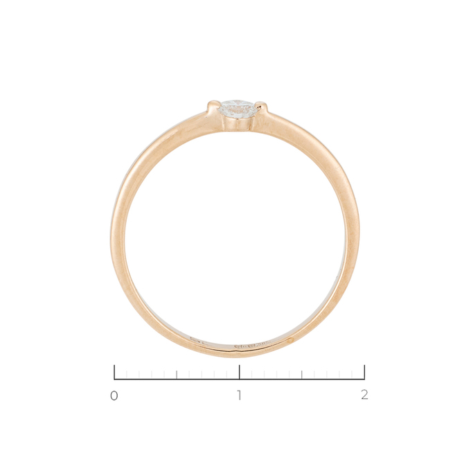 Кольцо из золота 585 пробы c 1 бриллиантом, Л 3910 7707 за 21200