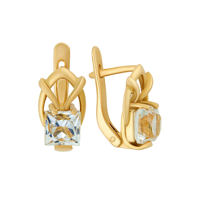 Серьги из золота 750 пробы c топазами