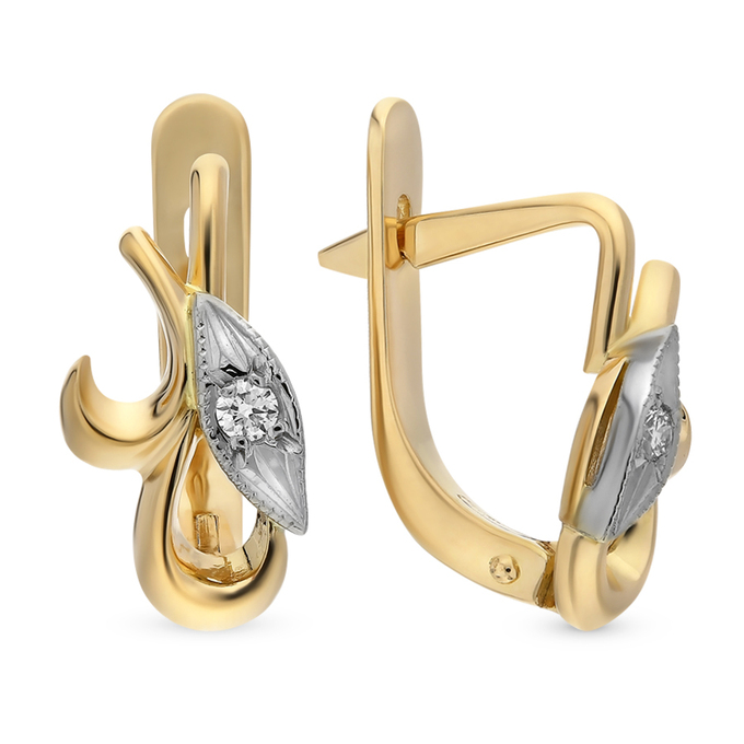 Серьги из золота 750 пробы c бриллиантами, Ц О007 2630 за 55600