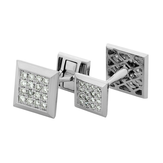 Запонки из золота 585 пробы c бриллиантами, Ц О007 2416 за 137120