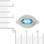 Кольцо из белого золота 750 пробы c 55 бриллиантами и 1 топазом 097641 фото 4