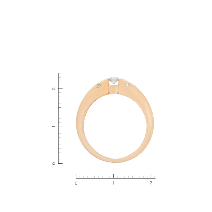 Кольцо из золота 585 пробы c 7 бриллиантами