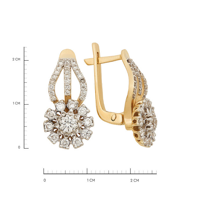 Серьги из золота 585 пробы c бриллиантами, Л 2810 7705 за 133200