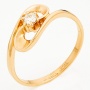 Кольцо из красного золота 585 пробы c 1 бриллиантом Л41061030 фото 1