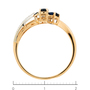Кольцо из комбинированного золота 585 пробы c 7 бриллиантами и 2 сапфирами Л60019973 фото 4
