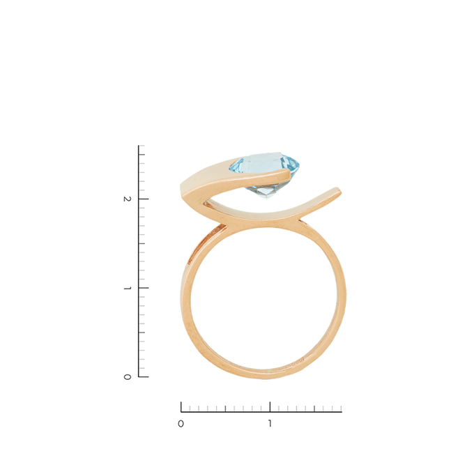 Кольцо из золота 585 пробы c 1 топазом, Л 4306 2808 за 29120