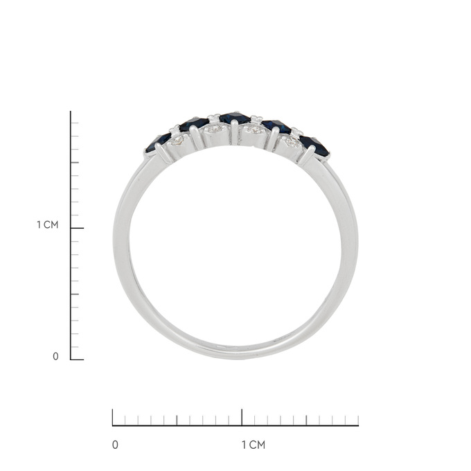 Кольцо из золота 585 пробы c сапфирами и бриллиантами, Л 4107 6737 за 23900