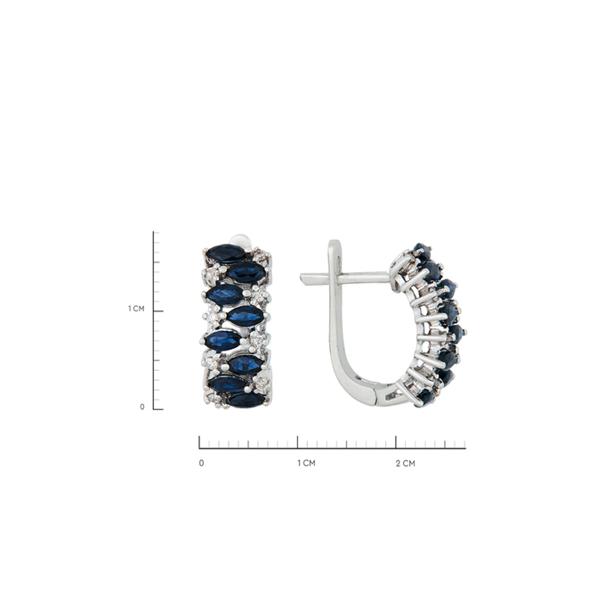 Серьги из золота 585 пробы c сапфирами и бриллиантами, Л 5804 5075 за 76480