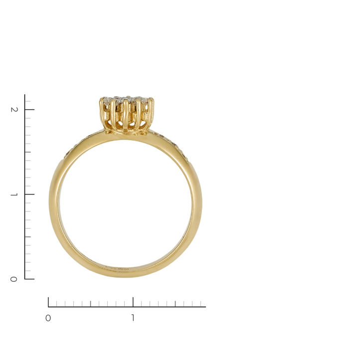 Кольцо из желтого золота 585 пробы c 25 бриллиантами, Л 4507 3678 за 41200