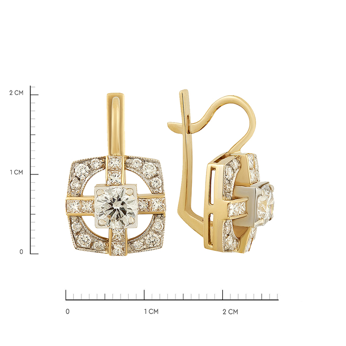 Серьги из золота 750 пробы c бриллиантами, Ц О007 2051 за 377000
