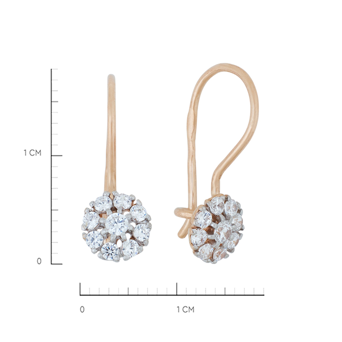 Серьги из золота 585 пробы c фианитами, Л 3014 2007 за 8000